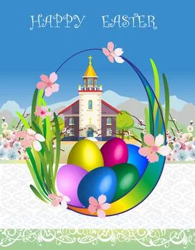 Easter composition, Stock Illustration