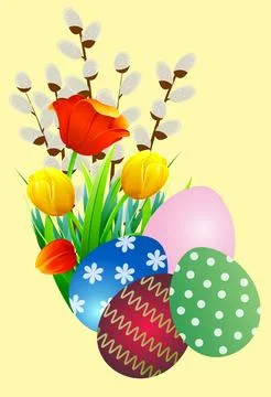 Easter composition Stock Illustration