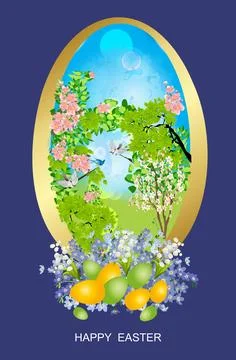 Easter composition, Stock Illustration
