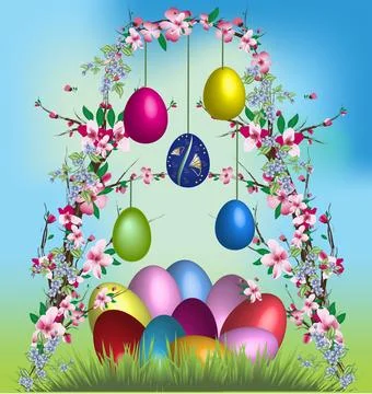 Easter composition, Stock Illustration