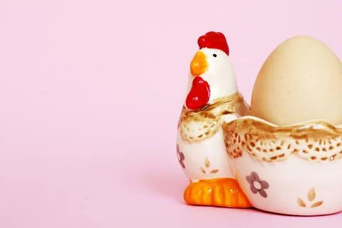 Easter composition on a light pink background Фото