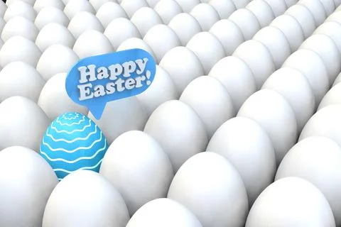 Easter composition. One painted egg is different from all the others. Bubble  Stock Photos