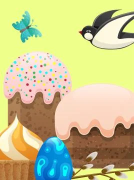 Easter Composition in Pastel Colors Illustration Illustrazione stock
