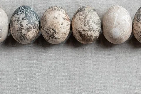 Easter composition - several painted with natural dyes with marble effect on  Stock Photos