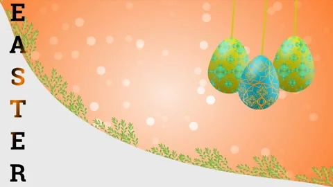 Easter concept animation with Swinging eggs Stock Footage 234108174