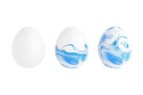 Easter Concept. Colorful Painting Easter Eggs. 3d Rendering Stock Illustration