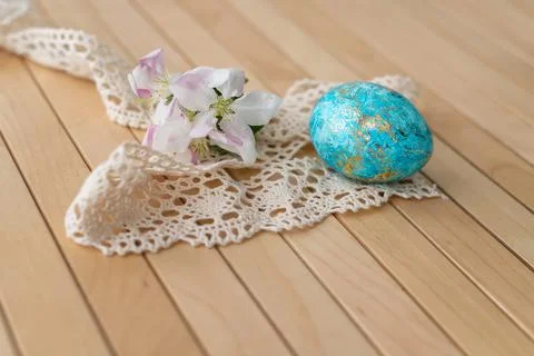 Easter concept. Easter decoration with colorful painted easter eggs Stock Photos
