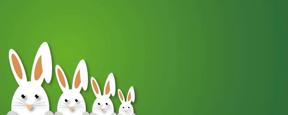 Easter concept. easter rabbits and web banner background Stock Illustration