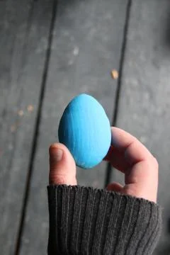 Easter concept. Hand holding an egg Stock Photos