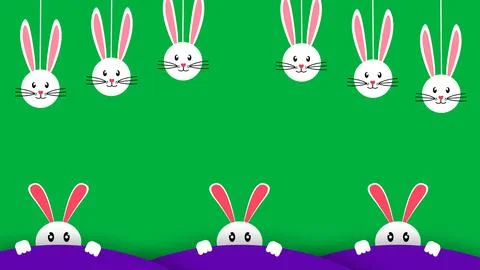 Easter concept Illustration on green screen using cute bunny Stock Illustration