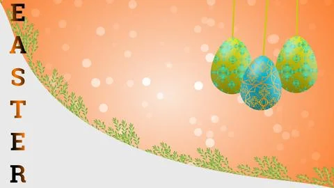 Easter concept illustration image on light orenge colour Stock Illustration