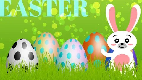 Easter concept image in green texture with circles Illustrazione stock