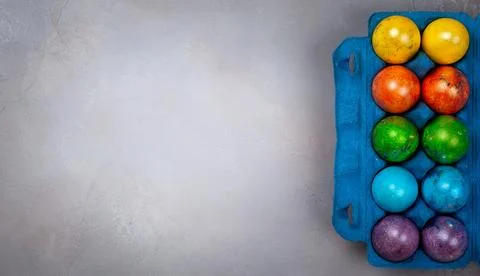 Easter concept wit colorful Easter eggs. Stockfoto's