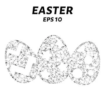 Easter consists of points, lines and triangles. The polygon shape in the fo.. Stock Illustration