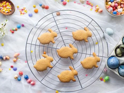 Easter cookies decorating Stock Photos
