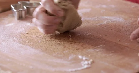 Easter cookies making, kneading dough, close-up, steadicam Stock Footage 104284432