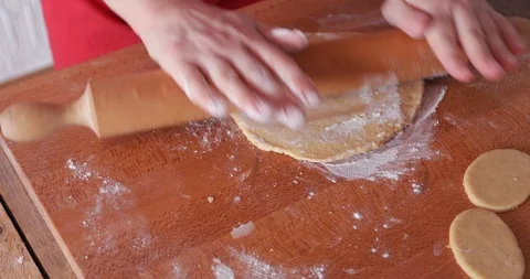 Easter cookies making, kneading dough, close-up, steadicam Stock Footage 104504219