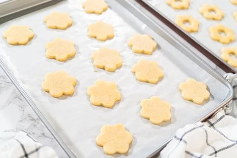 Easter Cookies on Marble Surface Stock Photos