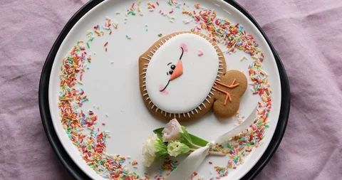  Easter cookies. Top view, rotation Stock Footage 123771222