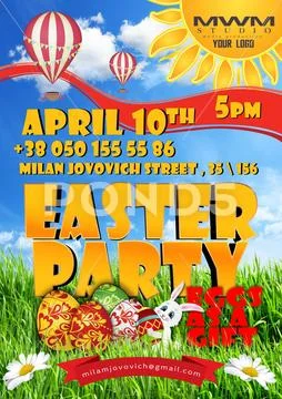 Easter Cool Party PSD Template