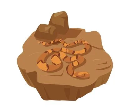 Easter copperhead snake crawling on the ground, flat vector illustration Stock Illustration