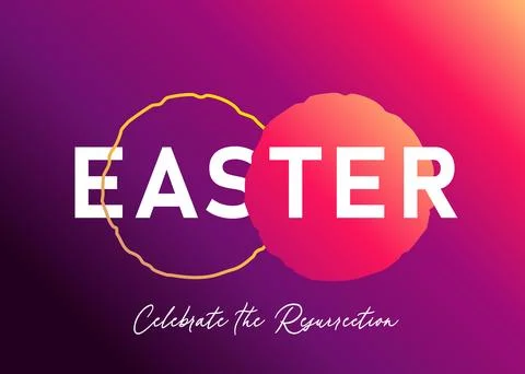 Easter, creative typography banner with open tomb Illustrazione stock