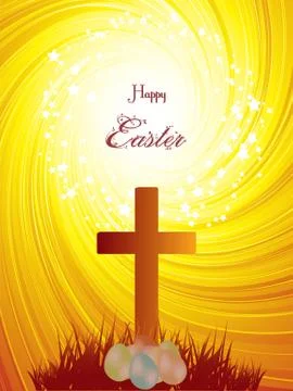 Easter Cross and eggs on abstract background Illustrazione stock