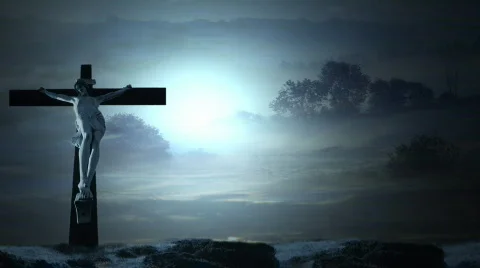 Easter Cross on a Hill Stock Footage 651522