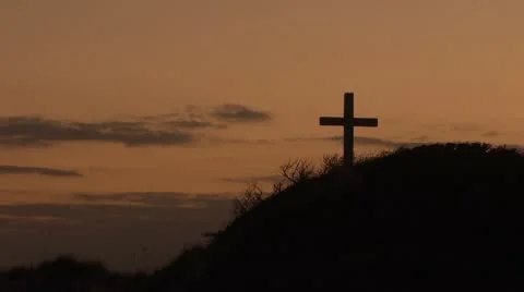 Easter Cross Sunrise Stock Footage 10735806
