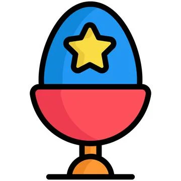 Easter cup flat line icon Illustrazione stock