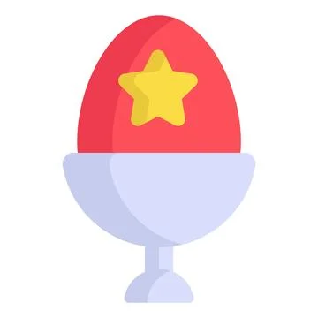 Easter cup flat line icon Illustrazione stock