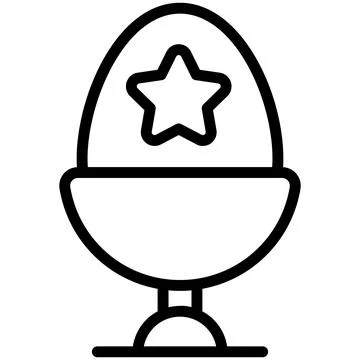 Easter cup thin line icon Illustrazione stock
