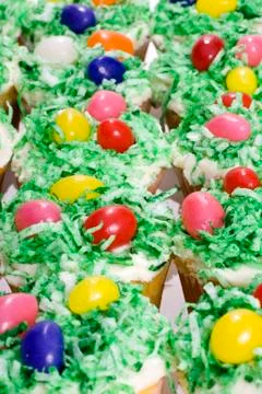 Easter cupcake background Stock Photos