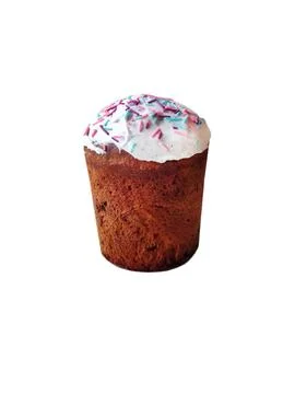 Easter cupcake isolated on white background Stock Photos