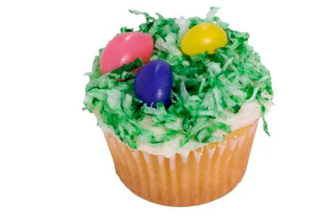 Easter cupcake isolated on white Stock Photos