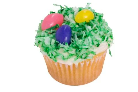Easter cupcake isolated on white Stock Photos