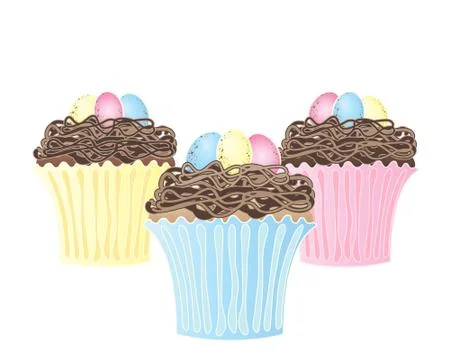 Easter cupcakes Stock Illustration