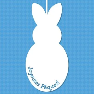 Easter cut out tag card in vector format. Words translate to "Happy Easter". Stock Illustration