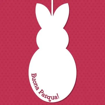 Easter cut out tag card in vector format. Words translate to "Happy Easter". Illustrazione stock