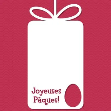 Easter cut out tag card in vector format. Words translate to "Happy Easter". Illustrazione stock