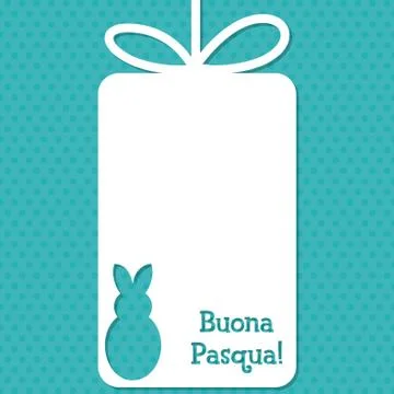 Easter cut out tag card in vector format. Words translate to "Happy Easter". Stock Illustration