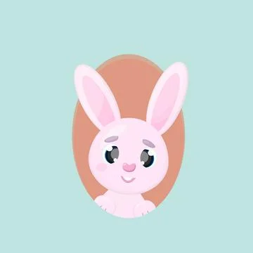 Easter cute bunny in the Easter egg Isolated vector illustrations on blue 库存插图