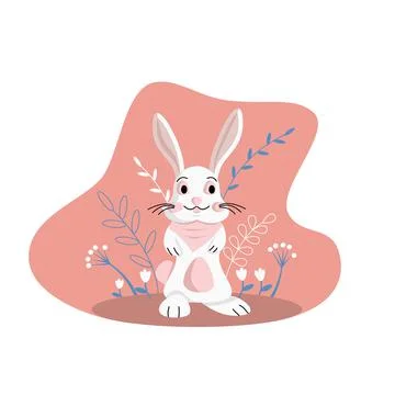 Easter cute cartoon bunny, vector illustration. EPS 10 Stock Illustration