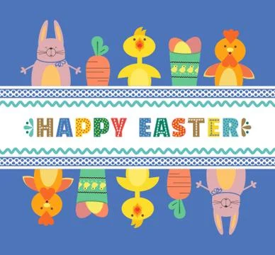 Easter cute cartoon Stock Illustration
