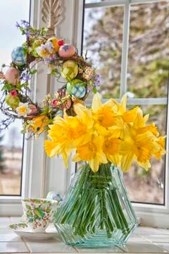 Easter daffodils Stock Photos