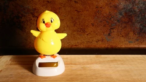 Easter Dancing Solar Chick Delivers Chocolate Eggs Stock Footage 126787127