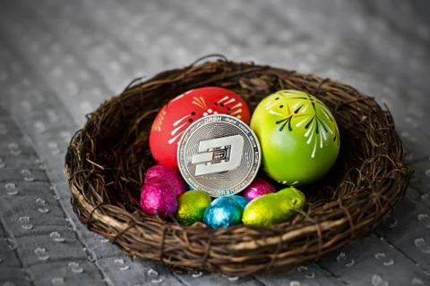 Easter Dash coin Foto stock