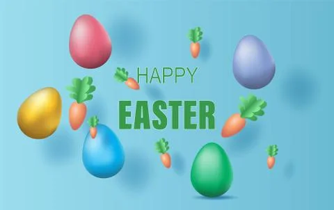 Easter day background.Creative paper art and craft style.Frame for your text Illustrazione stock