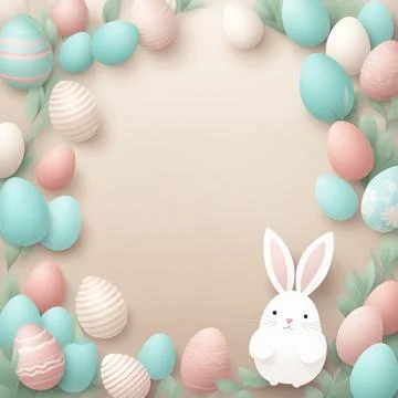 Easter day banner design, background, illustration concept. Stock Photos
