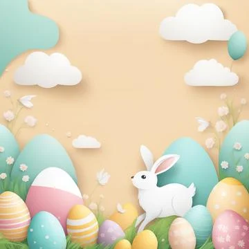 Easter day banner design, background, illustration concept. Foto stock